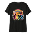 Free Hugs Groovy Rainbow Flower T-Shirt - Fun Novelty Design for Adults - T-Shirt, Sweatshirt, Hoodie