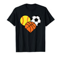 Mom Sports Heart Soccer Basketball T-Shirt - Fun Novelty Design for Adults - T-Shirt, Sweatshirt, Hoodie