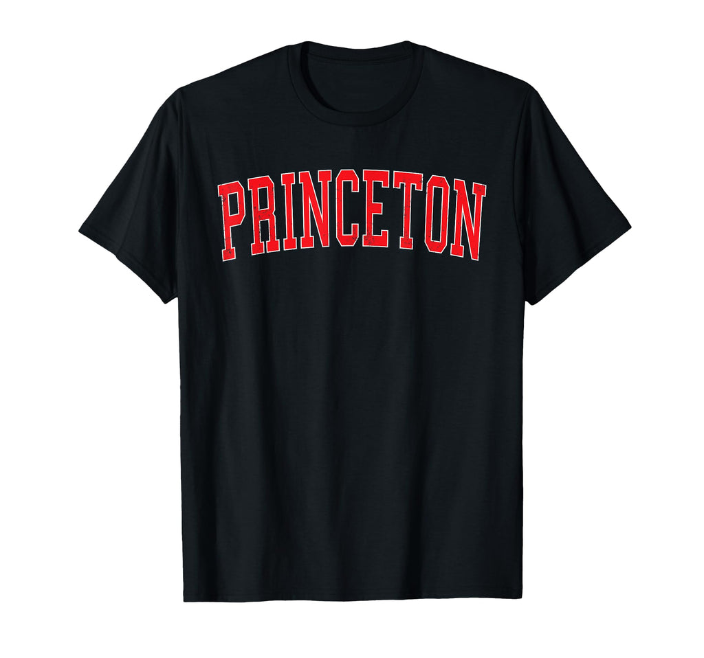 Princeton Fl Distressed Red Varsity T-Shirt - Minimalist Print for Adults - T-Shirt, Sweatshirt, Hoodie