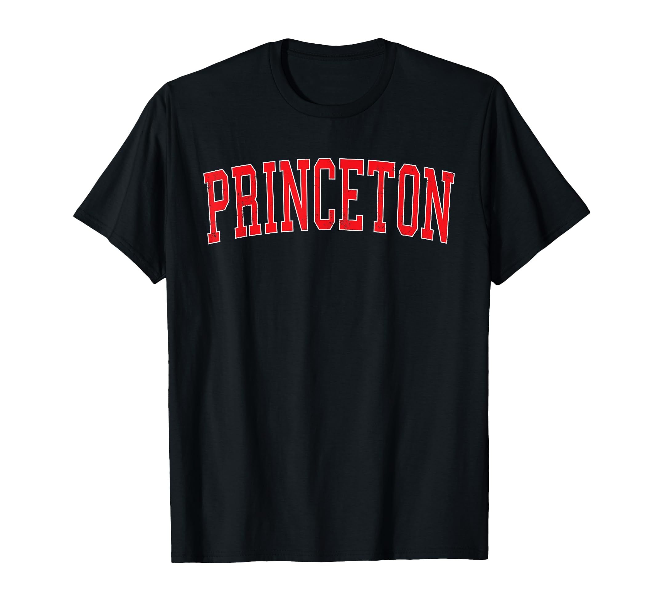 Princeton Fl Distressed Red Varsity T-Shirt - Minimalist Print for Adults - T-Shirt, Sweatshirt, Hoodie