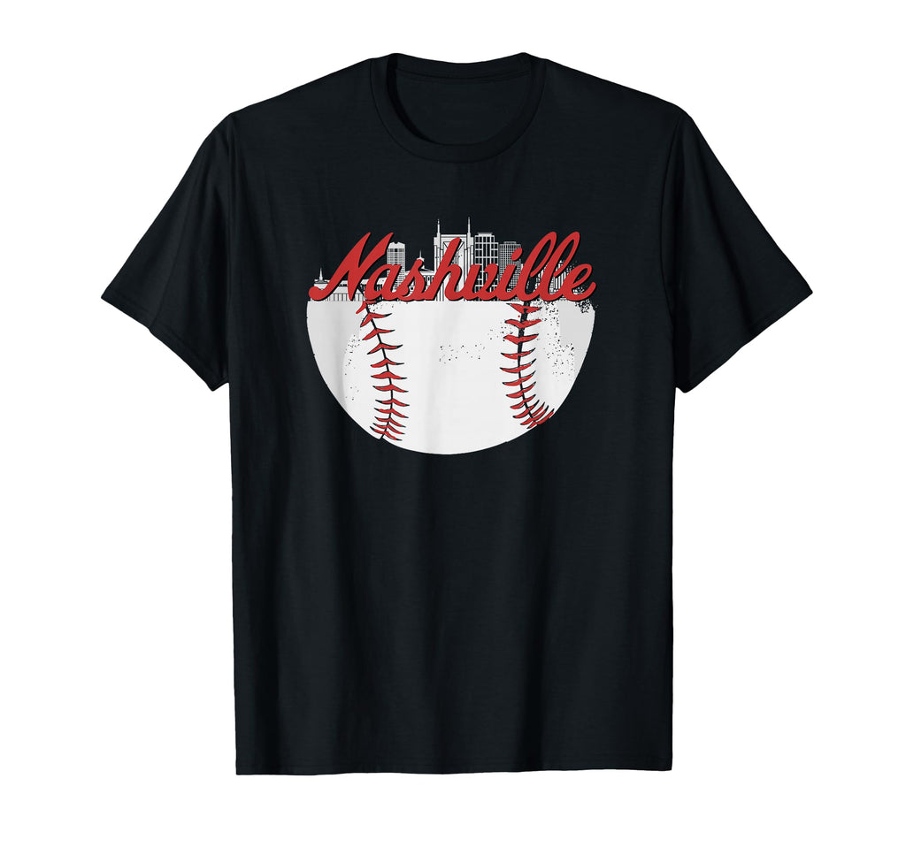 Nashville Skyline Cityscape Baseball T-Shirt - Minimalist Print Men Women - T-Shirt, Sweatshirt, Hoodie