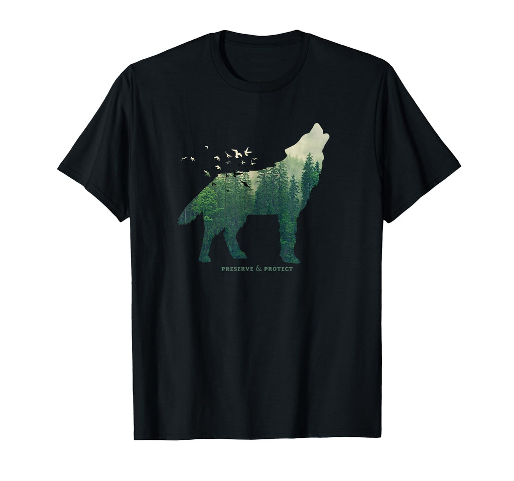 National Park Wolf Preserve Protect T-Shirt - Custom Art Print Men Women - T-Shirt, Sweatshirt, Hoodie