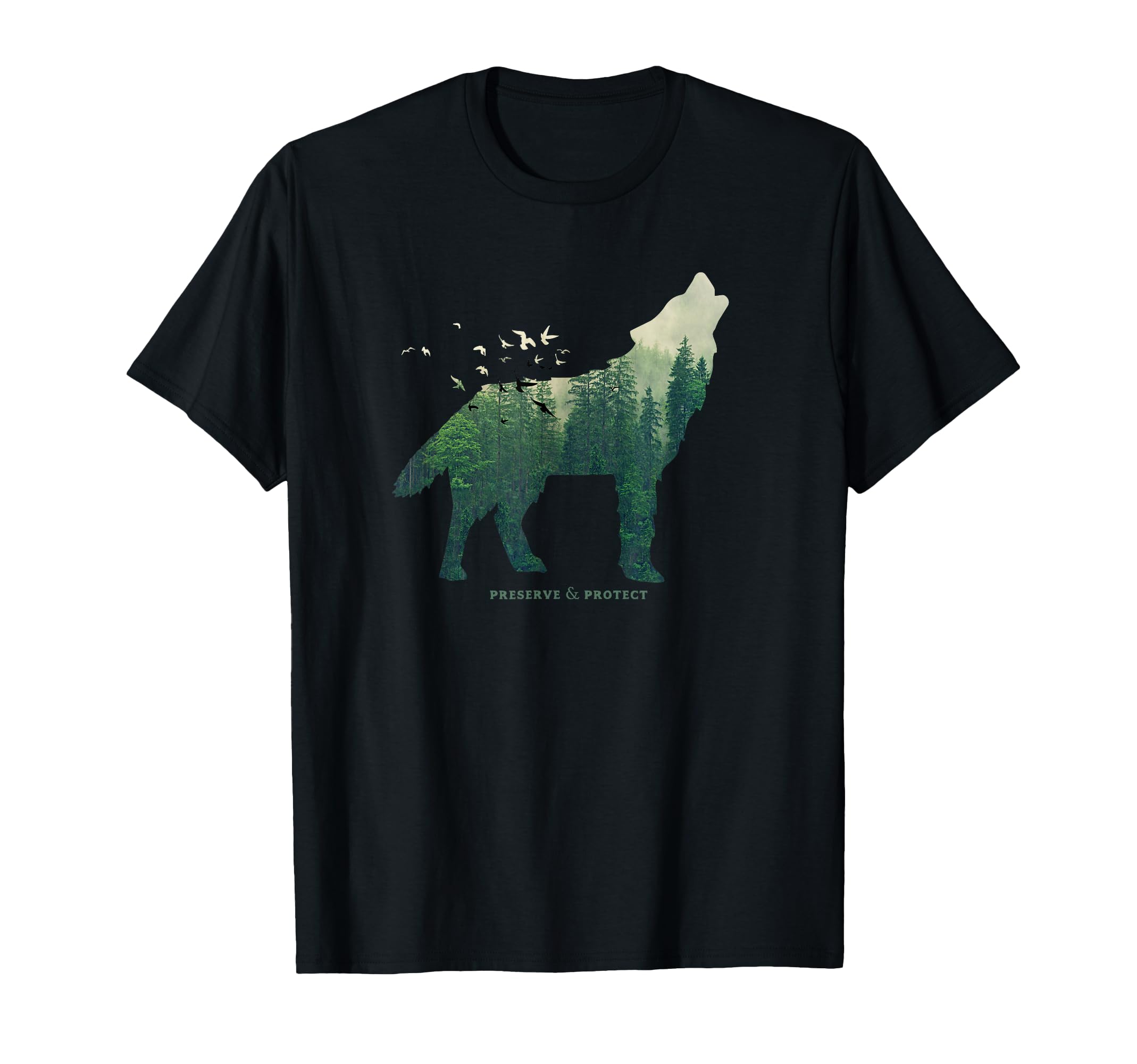 National Park Wolf Preserve Protect T-Shirt - Custom Art Print Men Women - T-Shirt, Sweatshirt, Hoodie