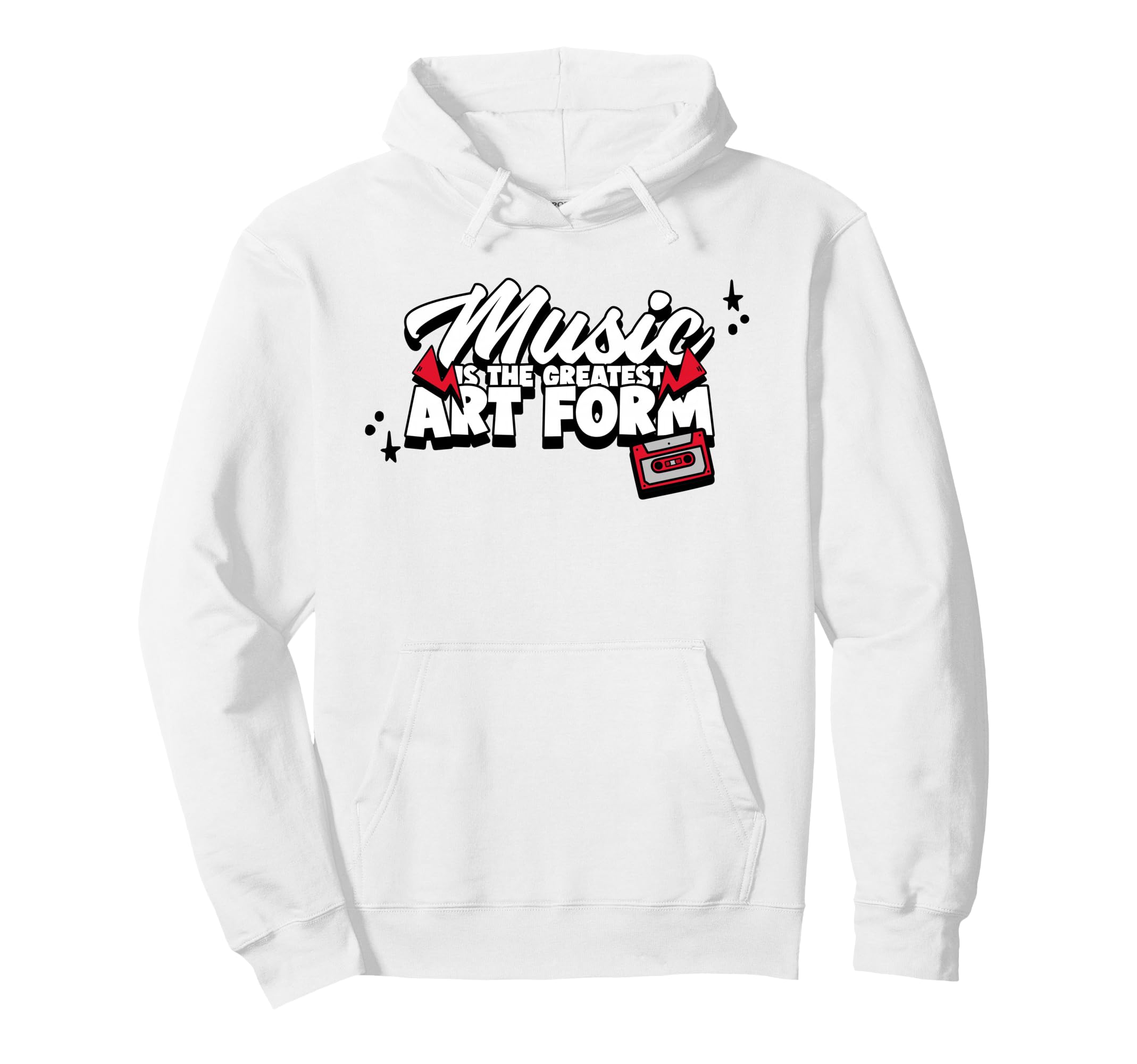 Music Is Greatest Art Form Cassette Tape Hoodie - Graphic Print for Adults - T-Shirt, Sweatshirt, Hoodie
