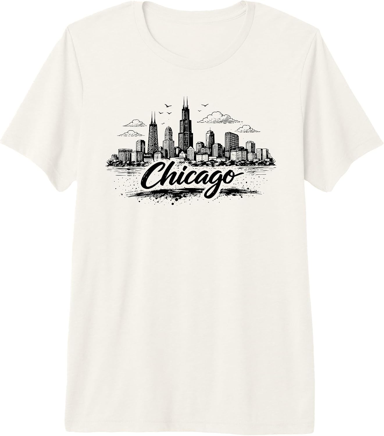 Chicago Cityscape Art - Adult & Kids T-Shirts, Sweatshirts & Hoodies apparel design preview 1