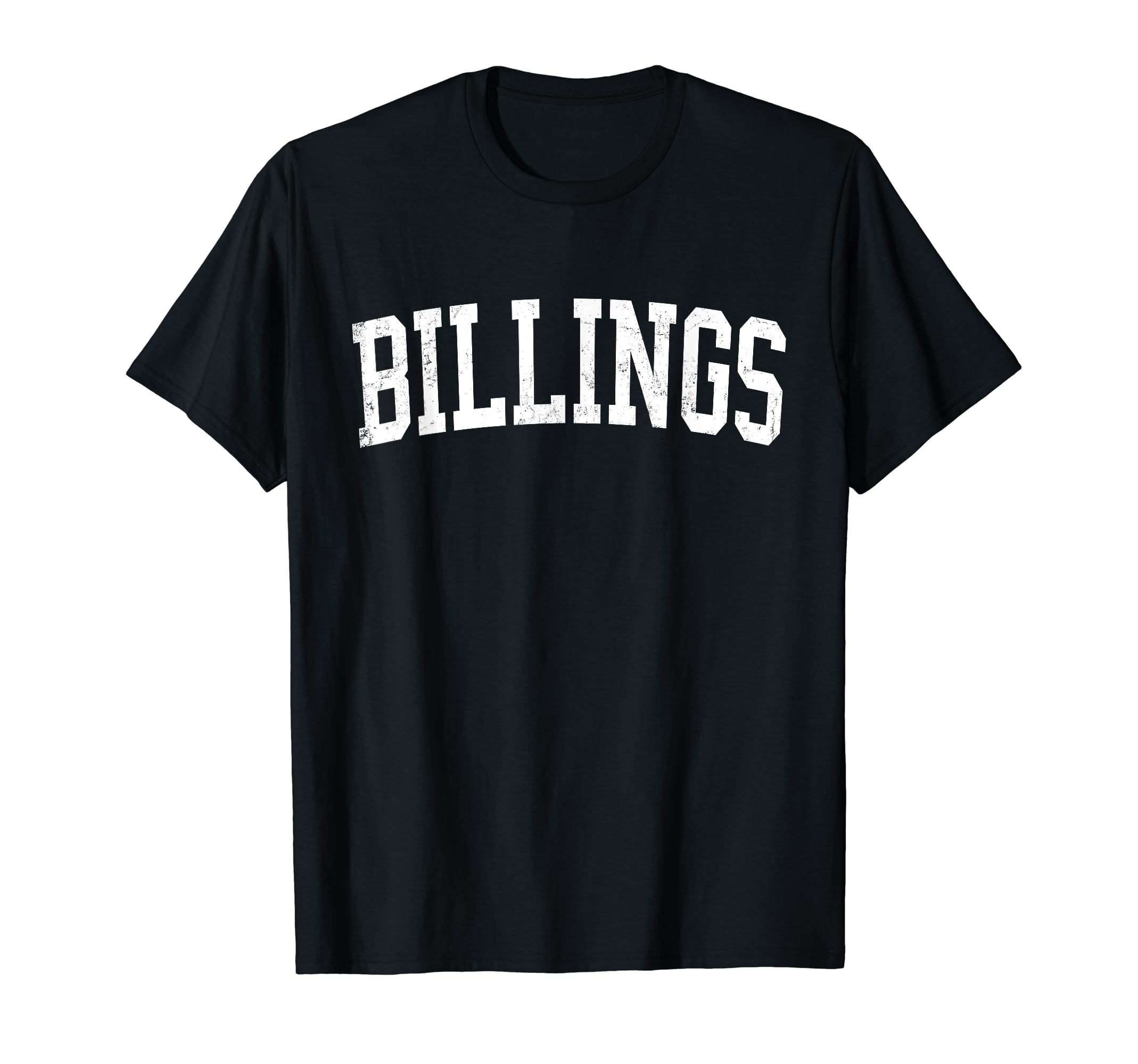 Billings Mt Distressed White Varsity T-Shirt - Minimalist Print Unisex - T-Shirt, Sweatshirt, Hoodie