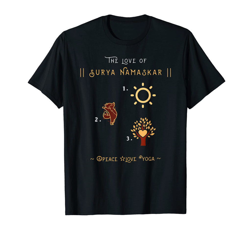 Love Surya Namaskar Peace Love Yoga T-Shirt - Aesthetic Graphic Men Women - T-Shirt, Sweatshirt, Hoodie