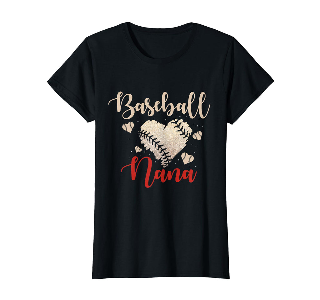 Baseball Nana Baseball Heart Nana Grandma T-Shirt - Novelty Apparel Unisex - T-Shirt, Sweatshirt, Hoodie