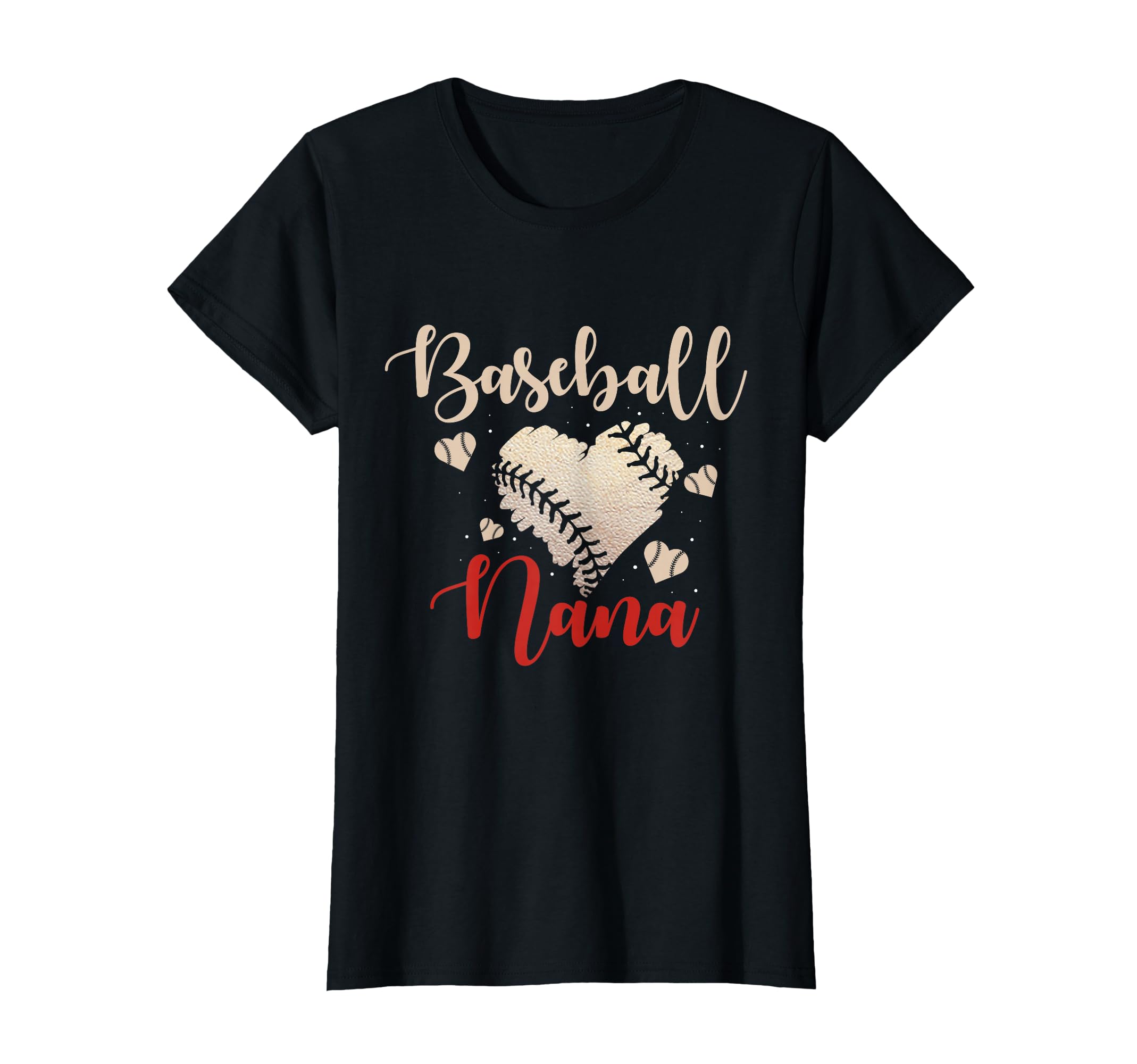 Baseball Nana Baseball Heart Nana Grandma T-Shirt - Novelty Apparel Unisex - T-Shirt, Sweatshirt, Hoodie