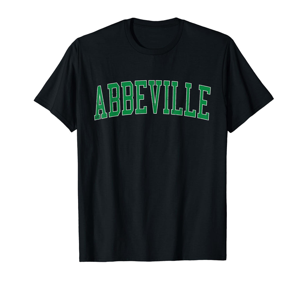 Abbeville La Distressed Green Varsity T-Shirt - Minimalist Print for Adults - T-Shirt, Sweatshirt, Hoodie