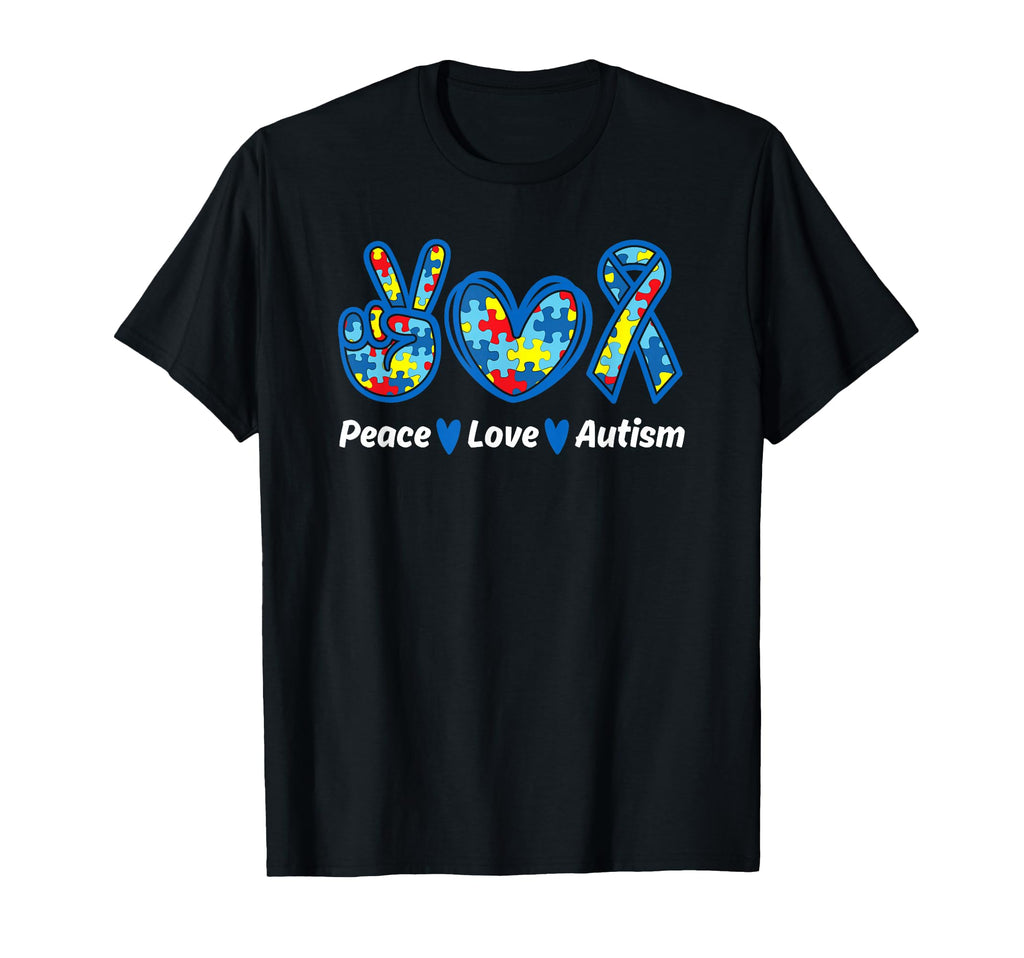 Peace Love Autism Awareness Month T-Shirt - Minimalist Print for Adults - T-Shirt, Sweatshirt, Hoodie