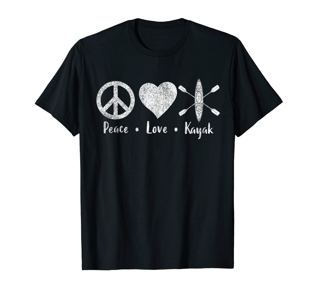 Peace Love Kayak Kayaking Paddling T-Shirt - Custom Art Print Men Women - T-Shirt, Sweatshirt, Hoodie