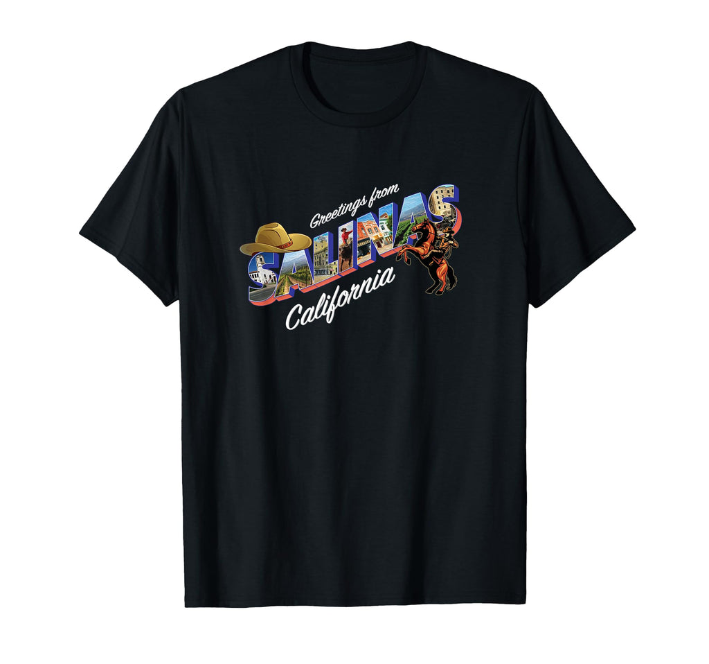 Salinas California Large Letter Postcard T-Shirt - Novelty Apparel Unisex - T-Shirt, Sweatshirt, Hoodie