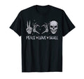 Peace Love Skull T-Shirt - Fun Novelty Design for Adults - T-Shirt, Sweatshirt, Hoodie