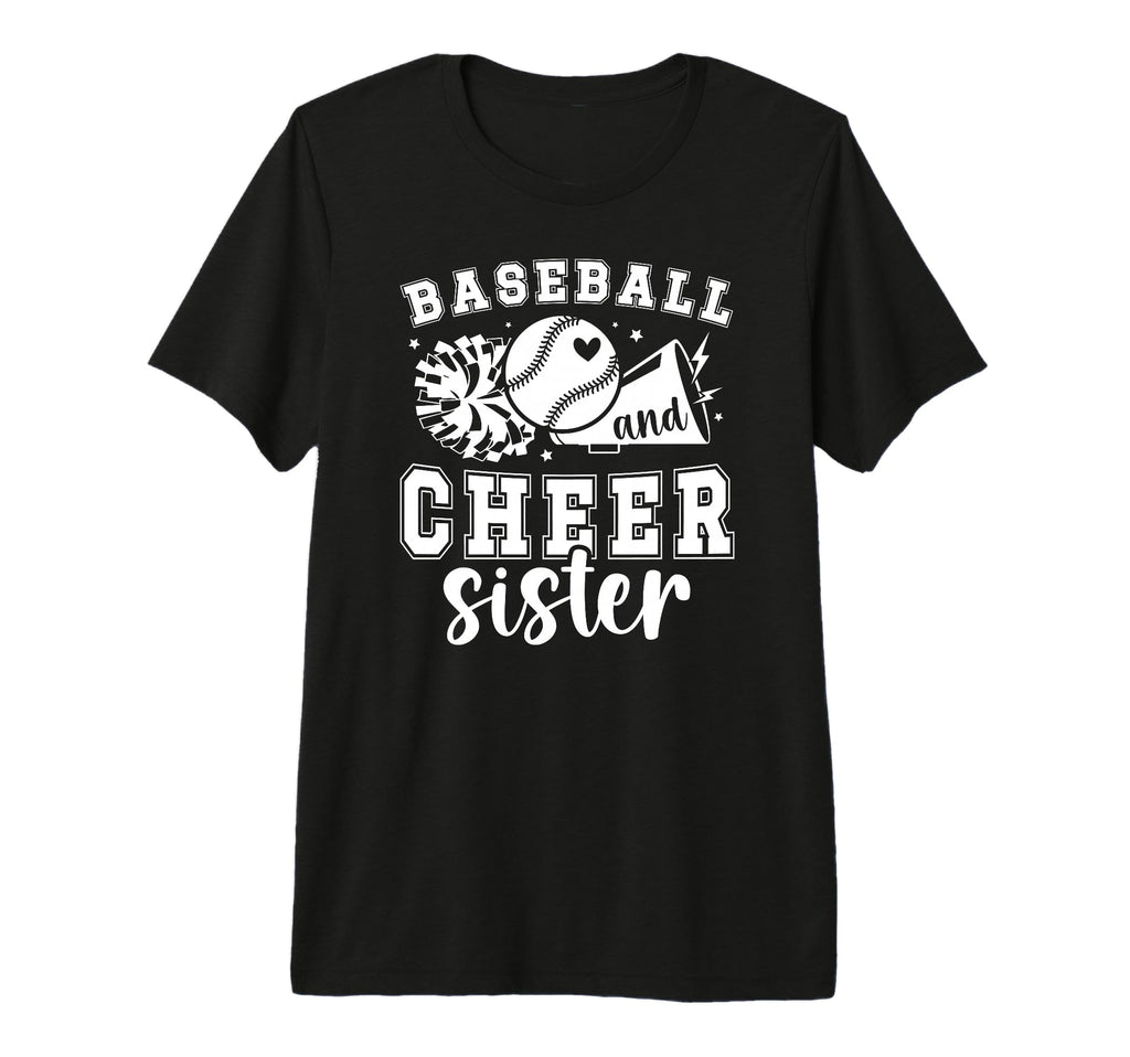 Baseball And Cheer Sister T-Shirt - Custom Art Print Men Women - T-Shirt, Sweatshirt, Hoodie