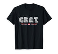 Graz Austria 70S 80S Type Flag T-Shirt - Minimalist Print Men Women - T-Shirt, Sweatshirt, Hoodie