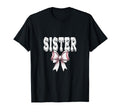 Coquette Baseball Bow Mom Sister T-Shirt - Minimalist Print Men Women - T-Shirt, Sweatshirt, Hoodie