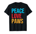 Peace Love Paws Dogs T-Shirt - Trendy Graphic Unisex - T-Shirt, Sweatshirt, Hoodie