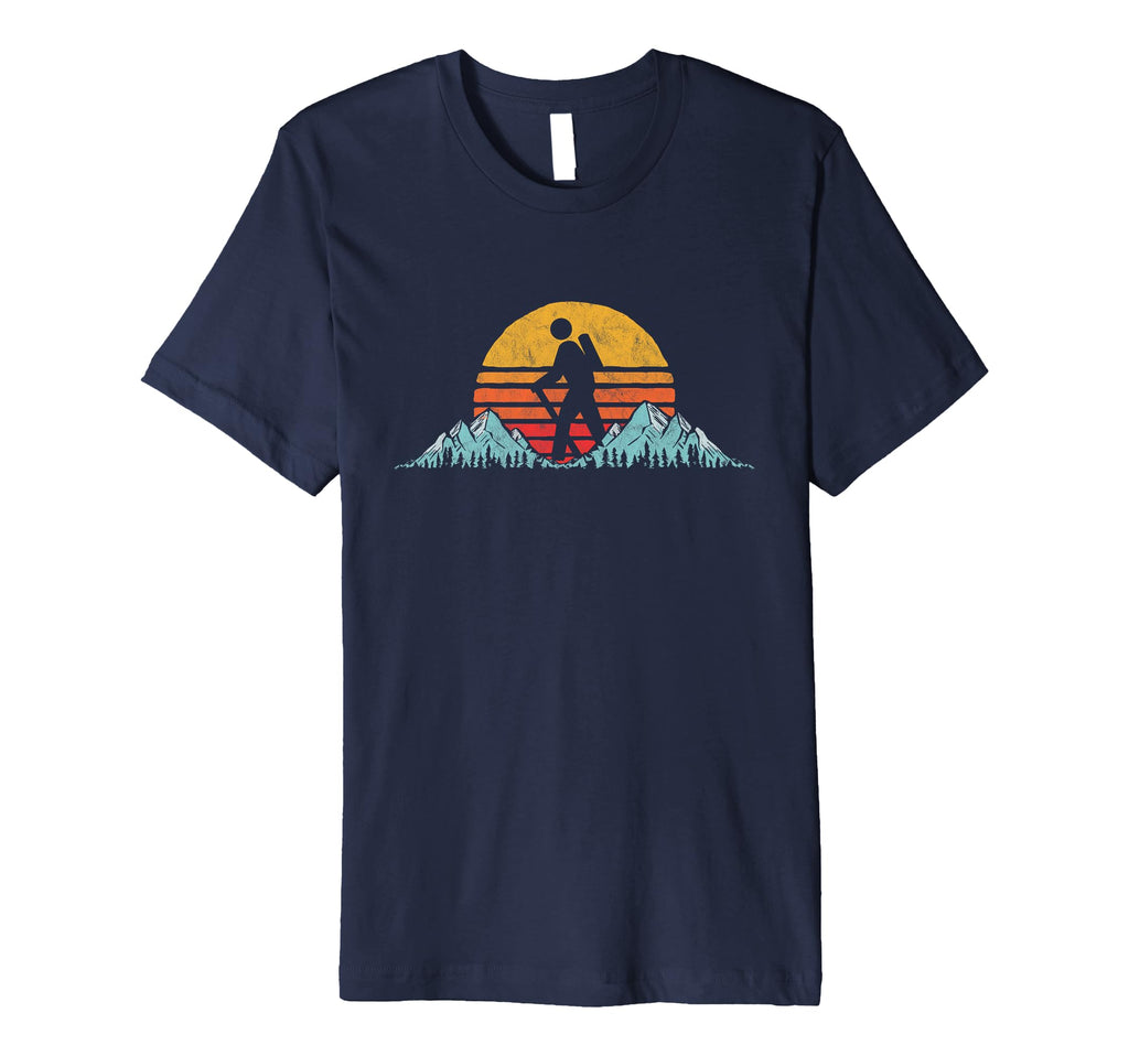 Hiking Mountains Distressed Hike Symbol T-Shirt - Unique Graphic Men Women - T-Shirt, Sweatshirt, Hoodie
