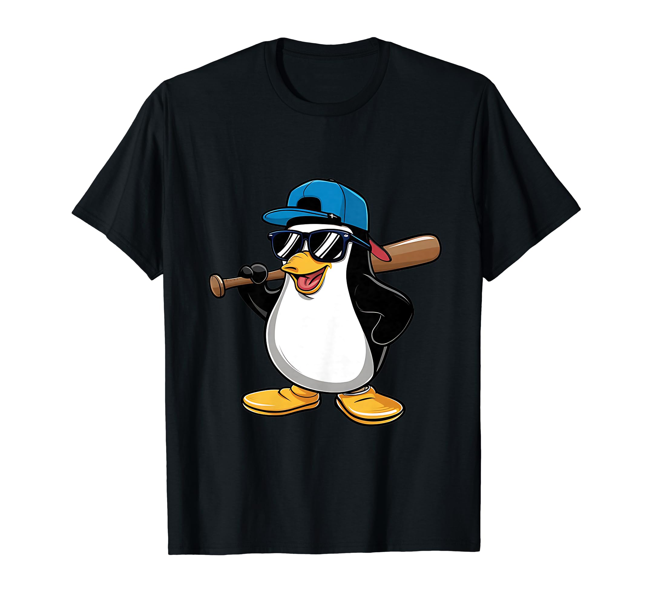 Penguin Baseball Panda Playing T-Shirt - Novelty Apparel Men Women - T-Shirt, Sweatshirt, Hoodie