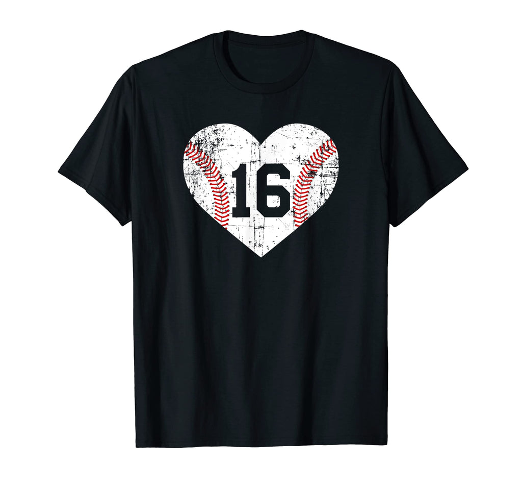 Baseball 16 Jersey Number T-Shirt - Graphic Print for Adults - T-Shirt, Sweatshirt, Hoodie