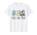 Tie Dye Roller Skating Teen Peace Love T-Shirt - Custom Art Print Unisex - T-Shirt, Sweatshirt, Hoodie