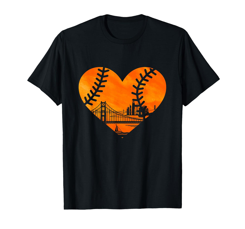 Us State San Francisco Baseball Heart T-Shirt - Streetwear Style Unisex - T-Shirt, Sweatshirt, Hoodie