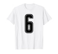 Black Sports Team Number 6 T-Shirt - Trendy Graphic for Adults - T-Shirt, Sweatshirt, Hoodie
