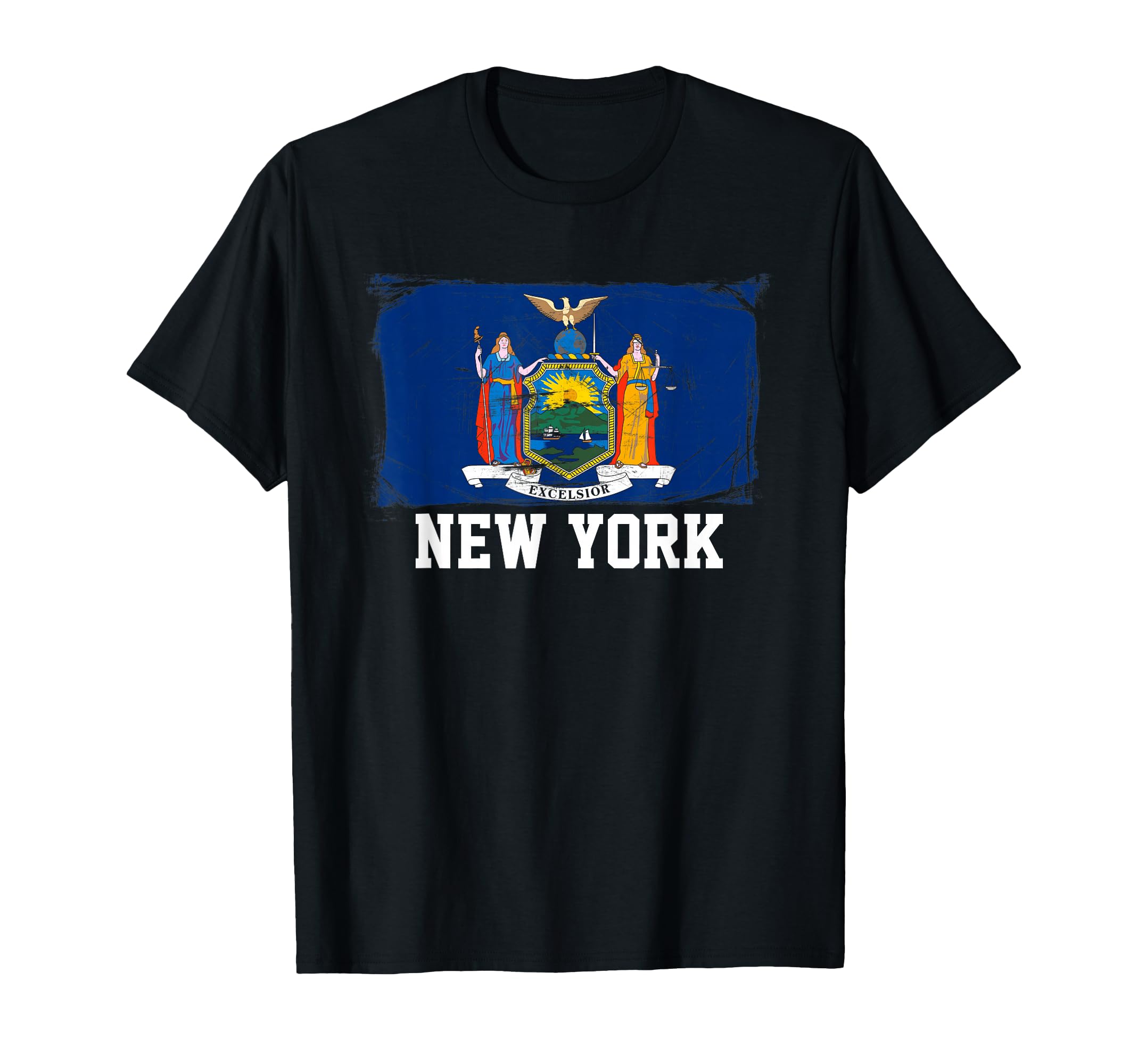 New York United States Distressed T-Shirt - Fun Novelty Design Men Women - T-Shirt, Sweatshirt, Hoodie