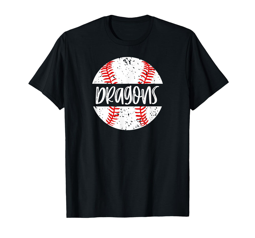 Dragons Baseball Team Mascot School T-Shirt - Custom Art Print Unisex - T-Shirt, Sweatshirt, Hoodie