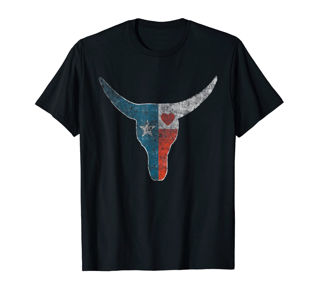 Texas Longhorn Flag Cowboy Souvenir T-Shirt - Fun Novelty Design Men Women - T-Shirt, Sweatshirt, Hoodie