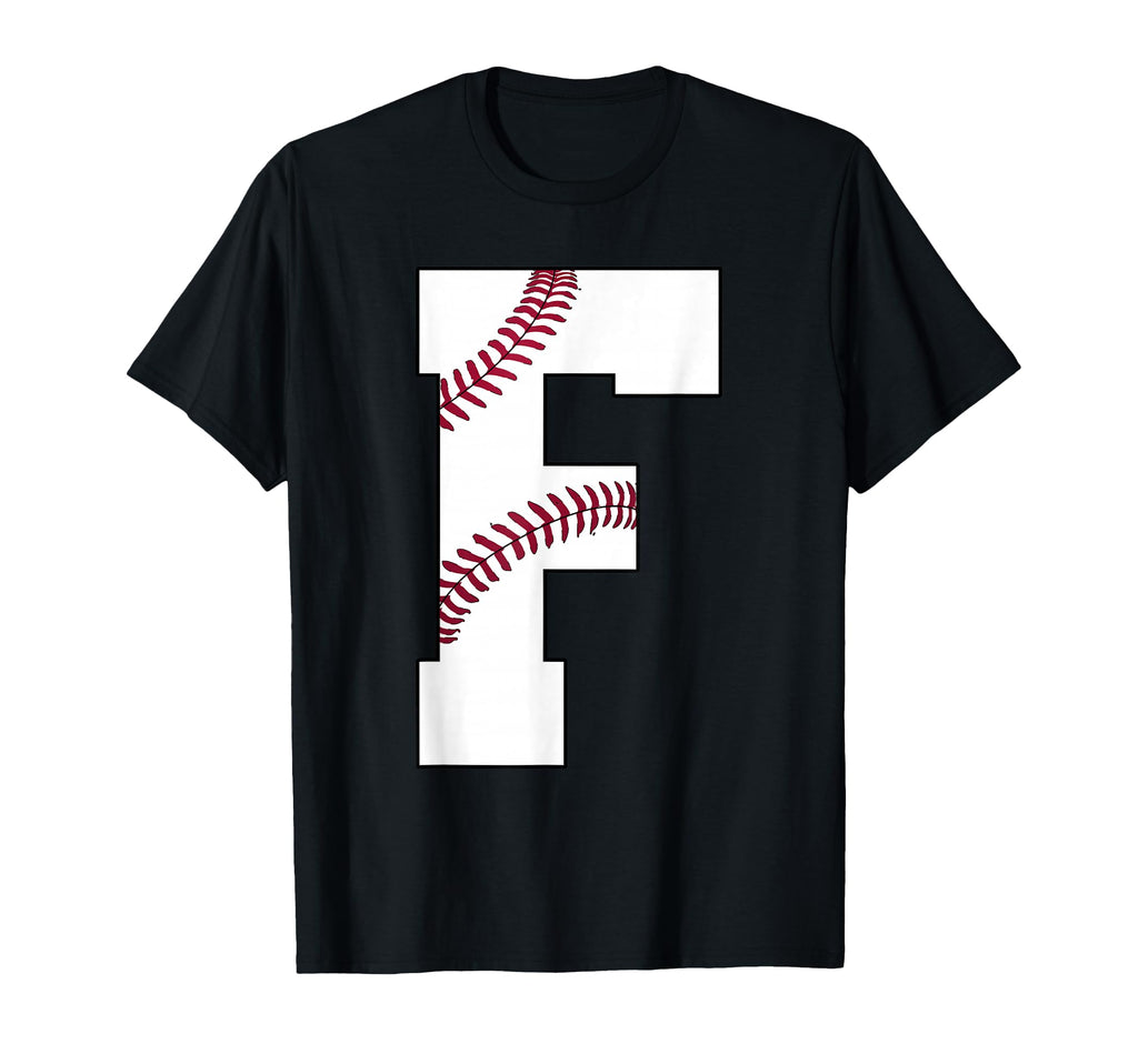F Baseball Initial Personalized Letter T-Shirt - Trendy Graphic Unisex - T-Shirt, Sweatshirt, Hoodie