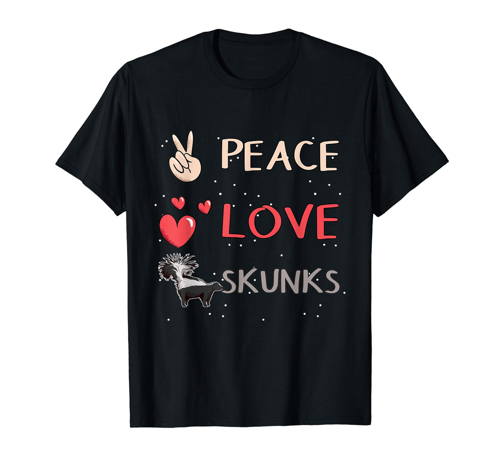 Skunk Skunk Peace Love Skunks T-Shirt - Custom Art Print for Adults - T-Shirt, Sweatshirt, Hoodie