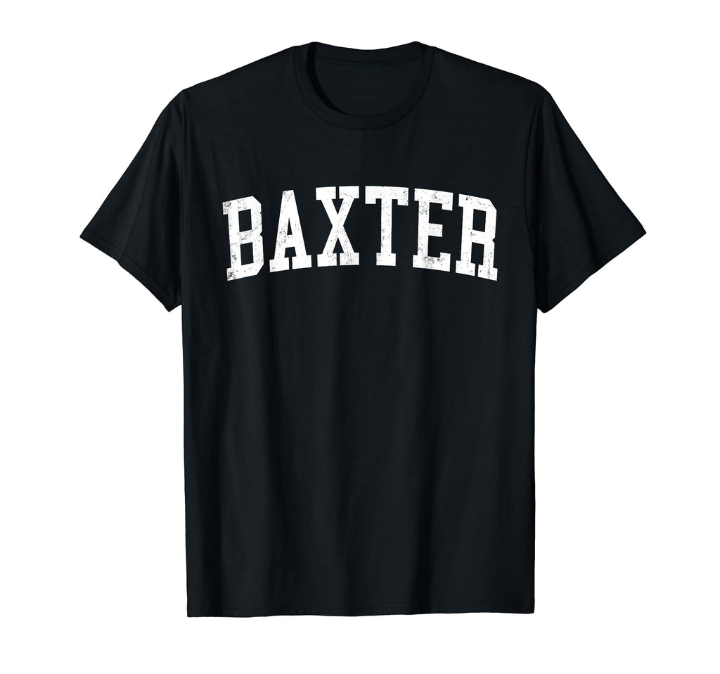Baxter Mn Distressed White Varsity T-Shirt - Casual Everyday Wear Men Women - T-Shirt, Sweatshirt, Hoodie
