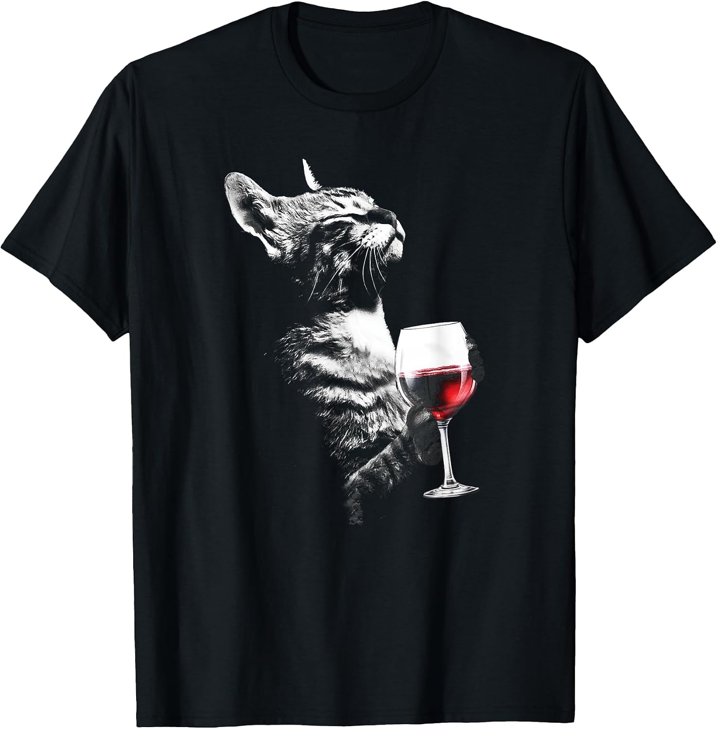 Cat Drinking Wine Cute Holding Red Lovers - Adult & Kids T-Shirts, Sweatshirts & Hoodies apparel design preview 1