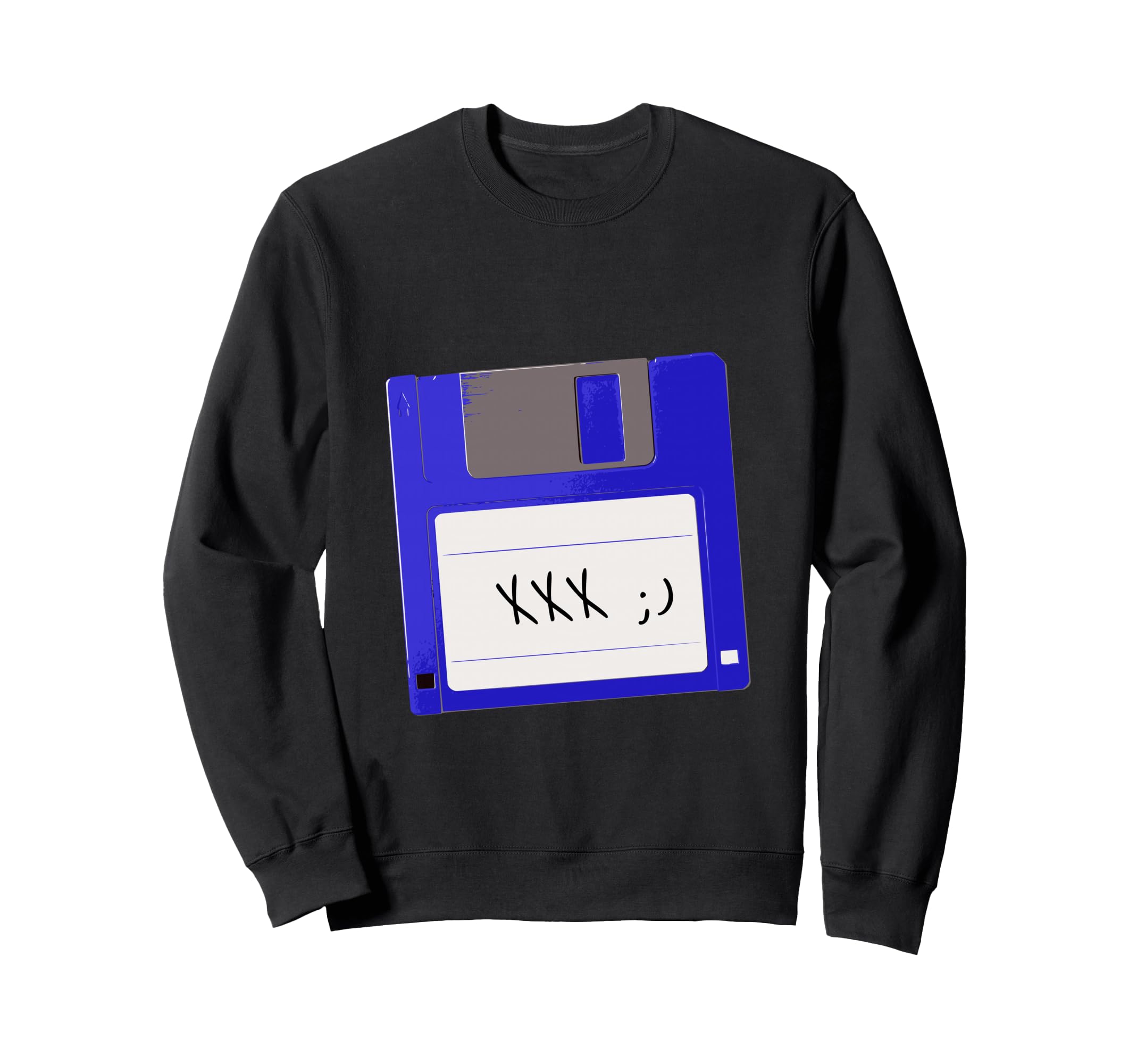 Floppy Disk Wink Funny Old School 90S Sweatshirt - Aesthetic Graphic Unisex - T-Shirt, Sweatshirt, Hoodie