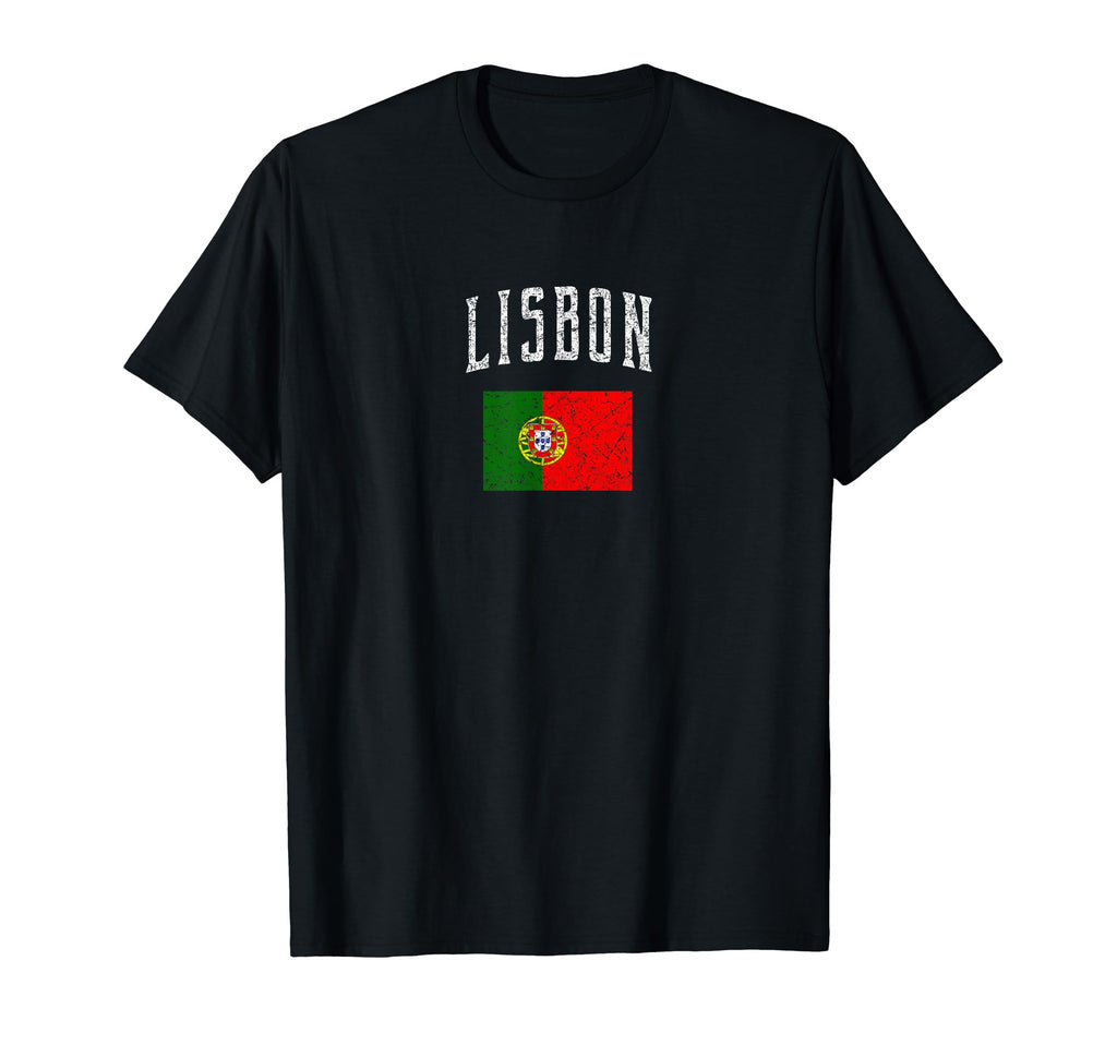 Lisbon Portugal Flag Distressed T-Shirt - Aesthetic Graphic Unisex - T-Shirt, Sweatshirt, Hoodie