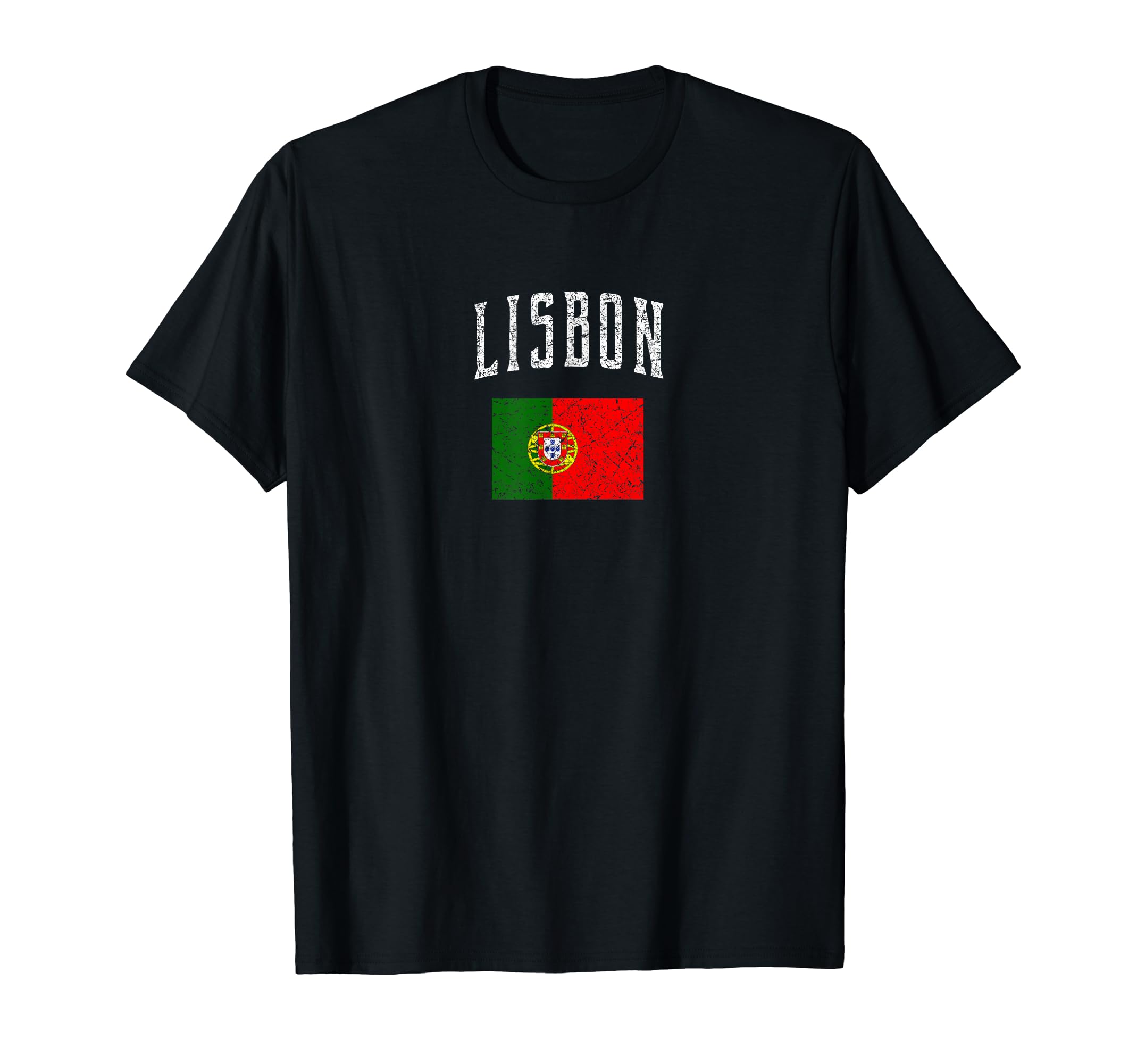 Lisbon Portugal Flag Distressed T-Shirt - Aesthetic Graphic Unisex - T-Shirt, Sweatshirt, Hoodie