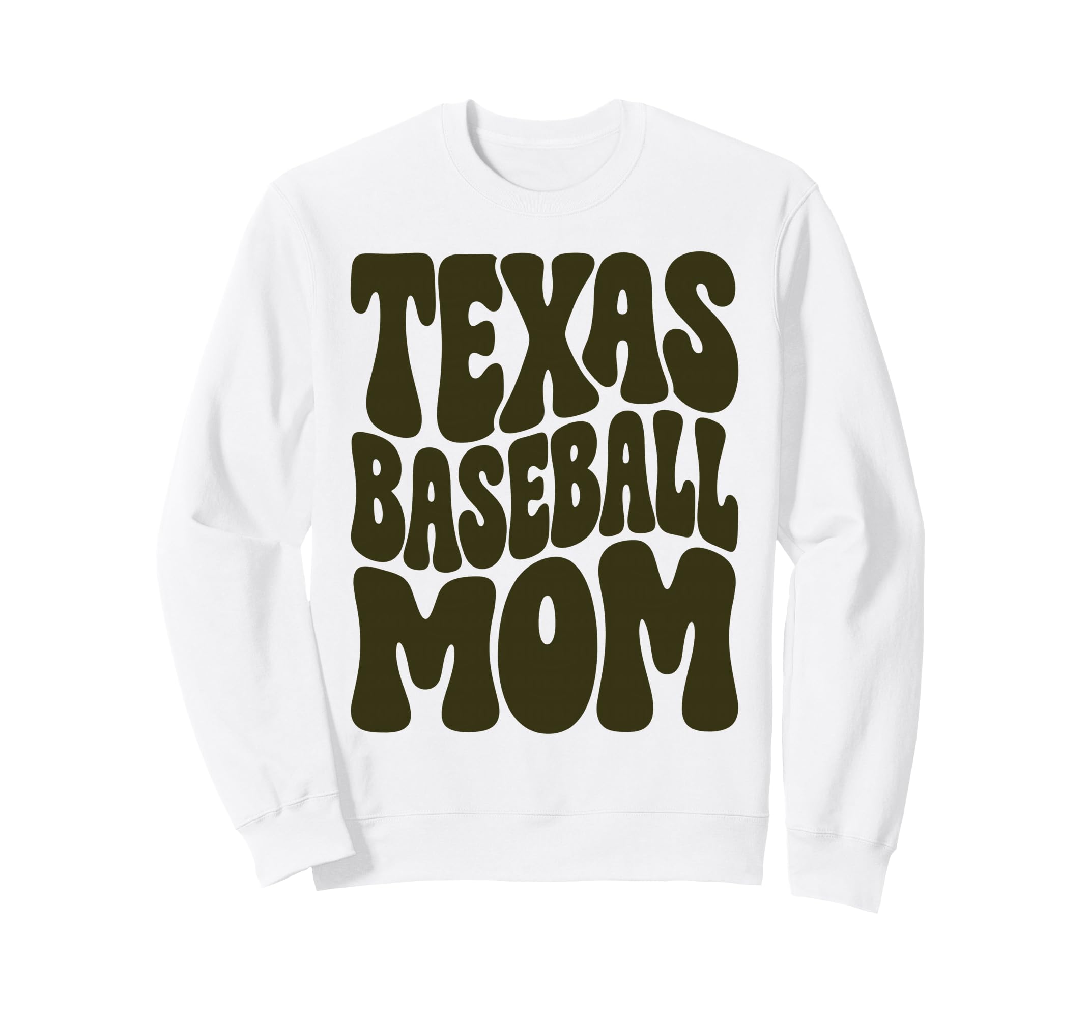 Minimalist Olive Texas Baseball Sweatshirt - Custom Art Print for Adults - T-Shirt, Sweatshirt, Hoodie