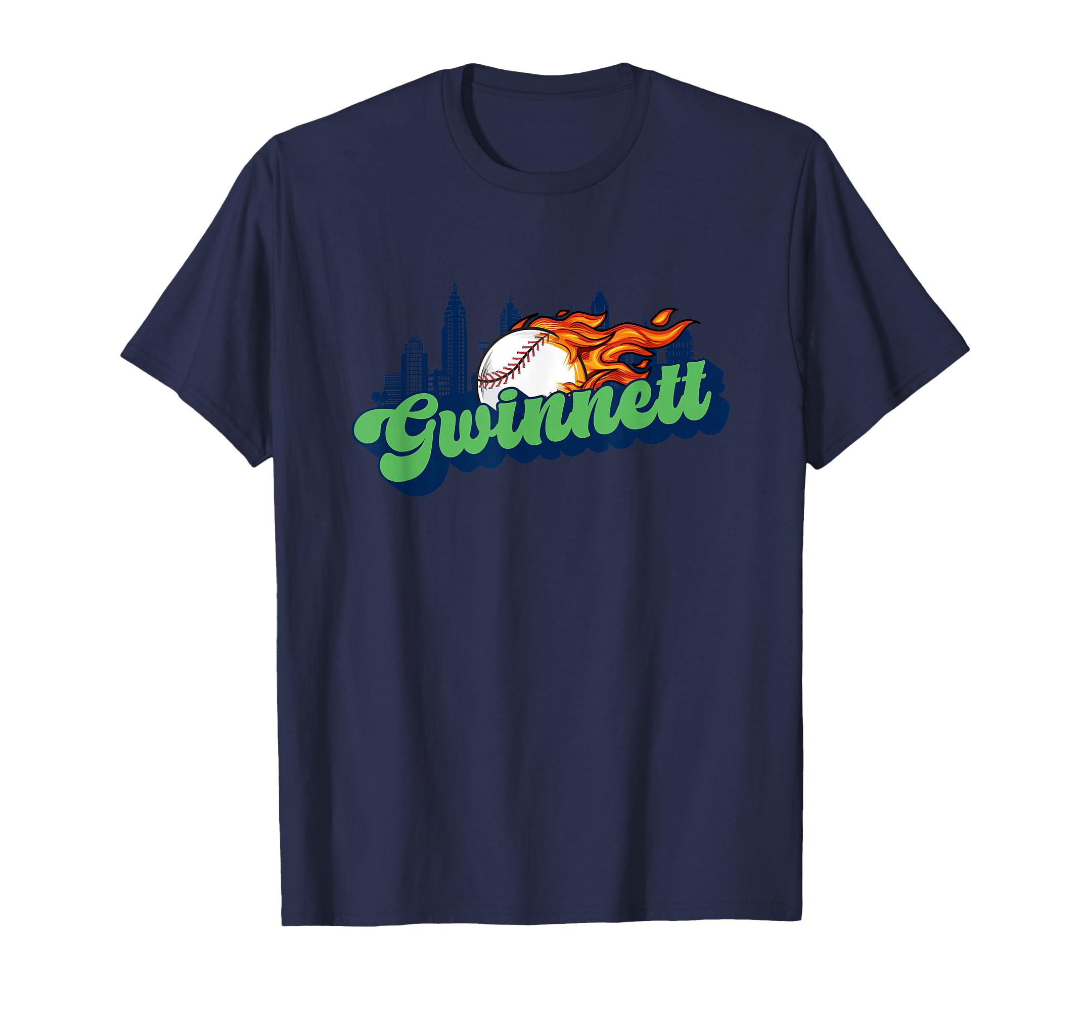 Gwinnett Baseball City Skyline T-Shirt - Fun Novelty Design Men Women - T-Shirt, Sweatshirt, Hoodie