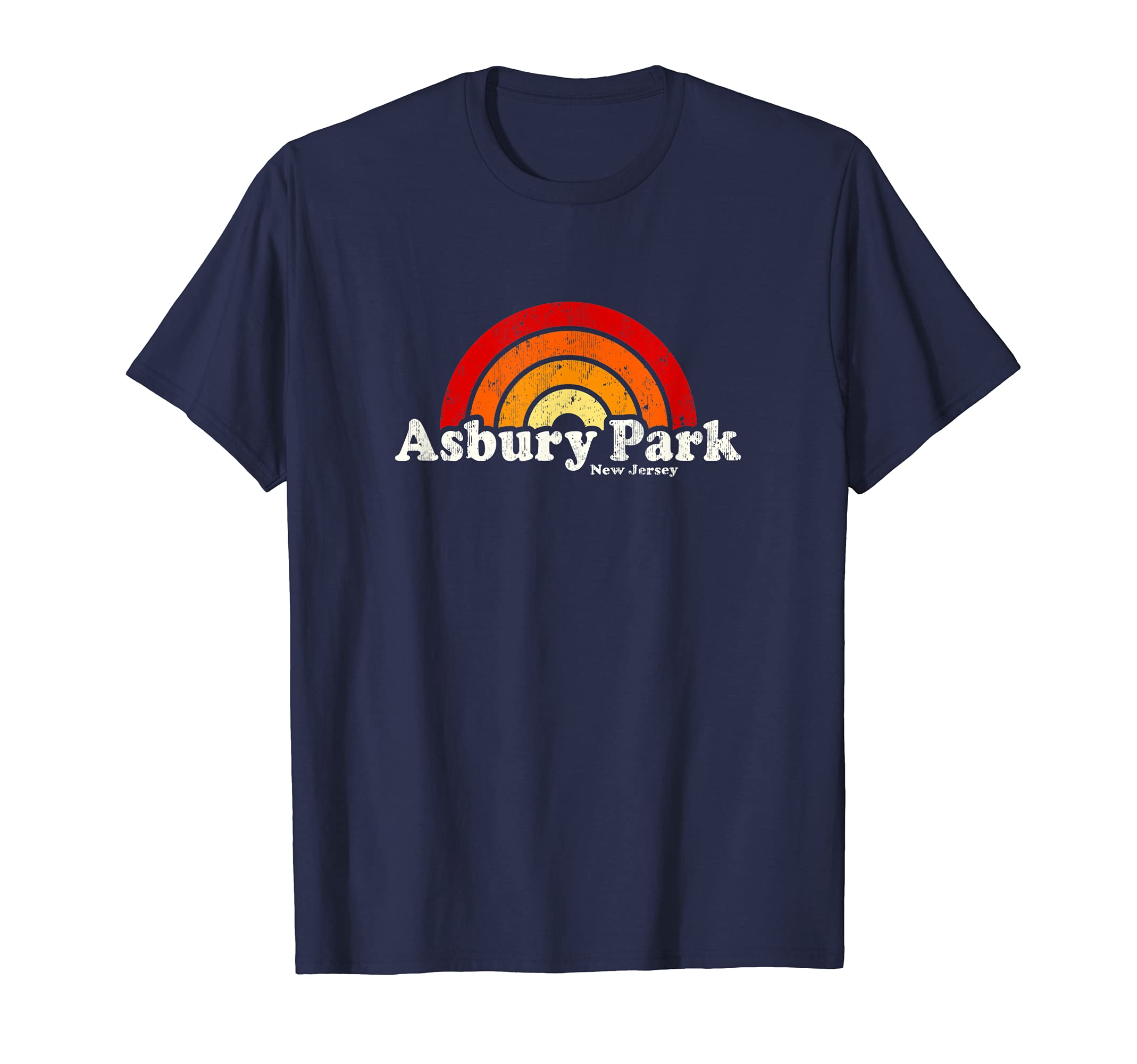 Asbury Park New Jersey Nj 70S Rainbow T-Shirt - Minimalist Print Men Women - T-Shirt, Sweatshirt, Hoodie