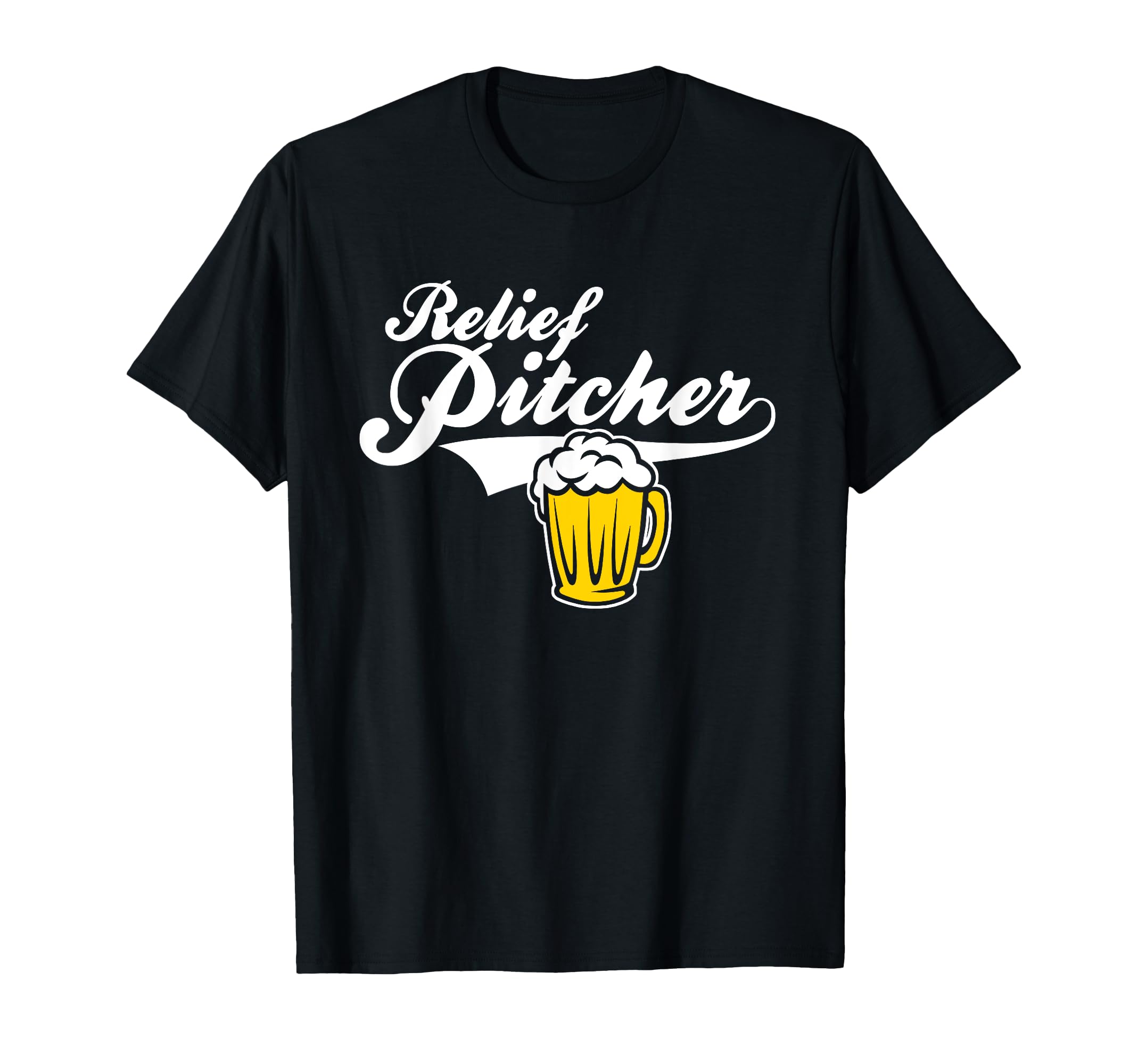 Relief Pitcher Beer And Baseball T-Shirt - Custom Art Print for Adults - T-Shirt, Sweatshirt, Hoodie