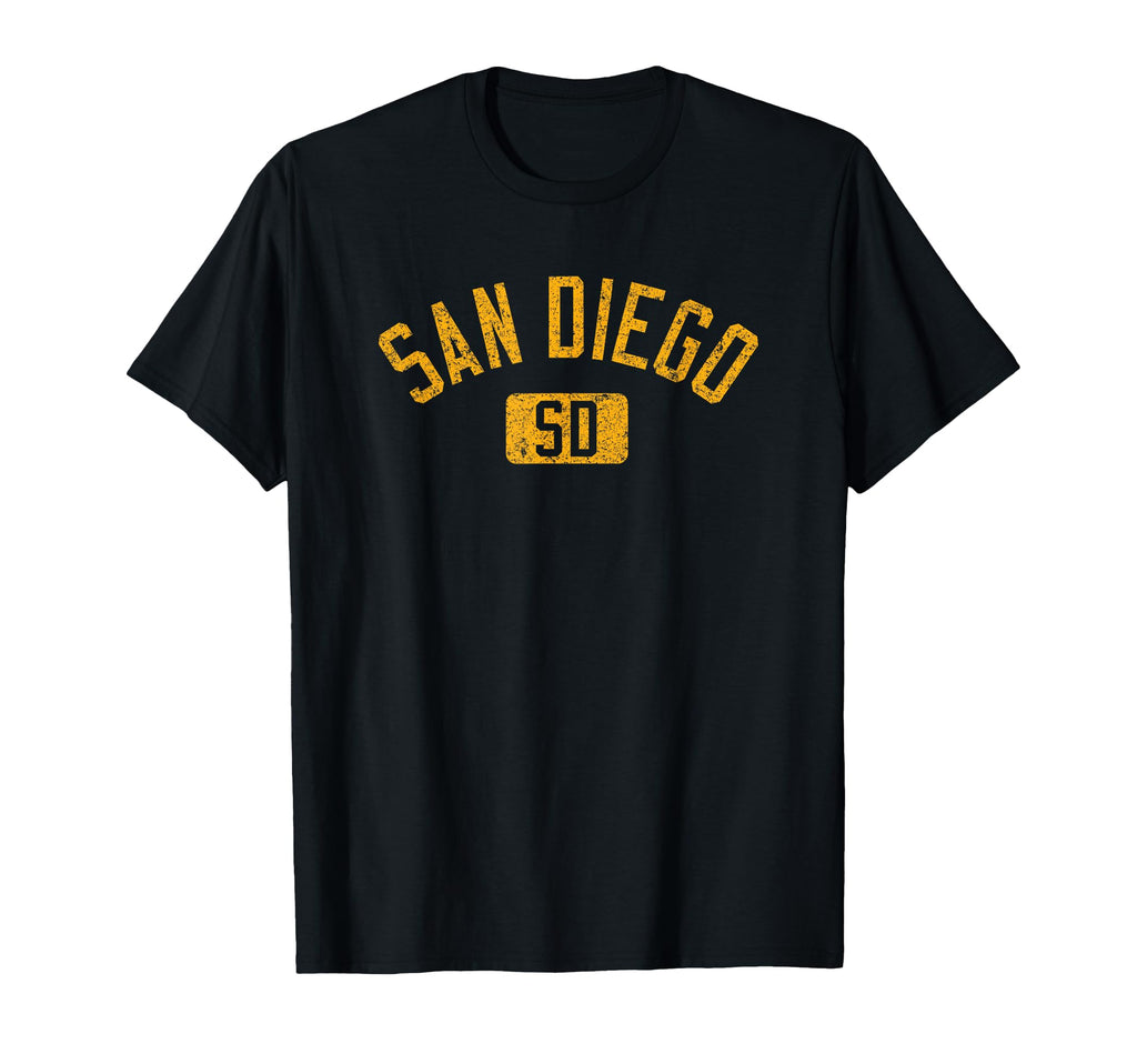 San Diego Sd Arched Text Distressed T-Shirt - Streetwear Style Men Women - T-Shirt, Sweatshirt, Hoodie