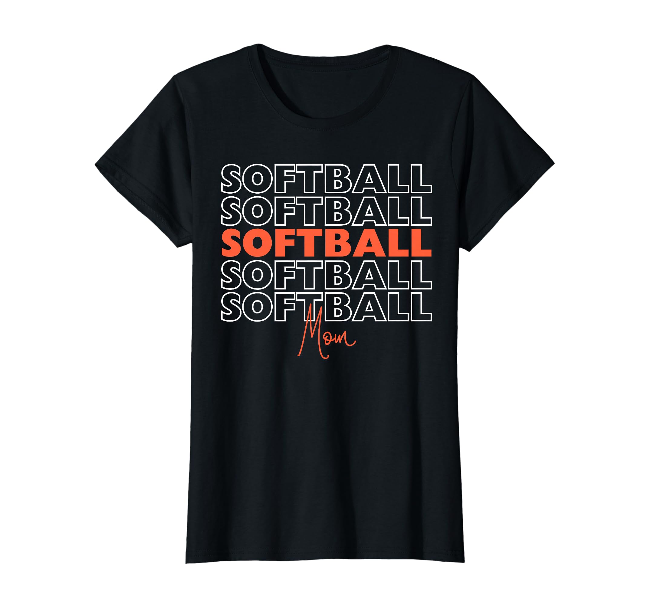 Softball Mom Orange Softball Team Mom T-Shirt - Custom Art Print Unisex - T-Shirt, Sweatshirt, Hoodie