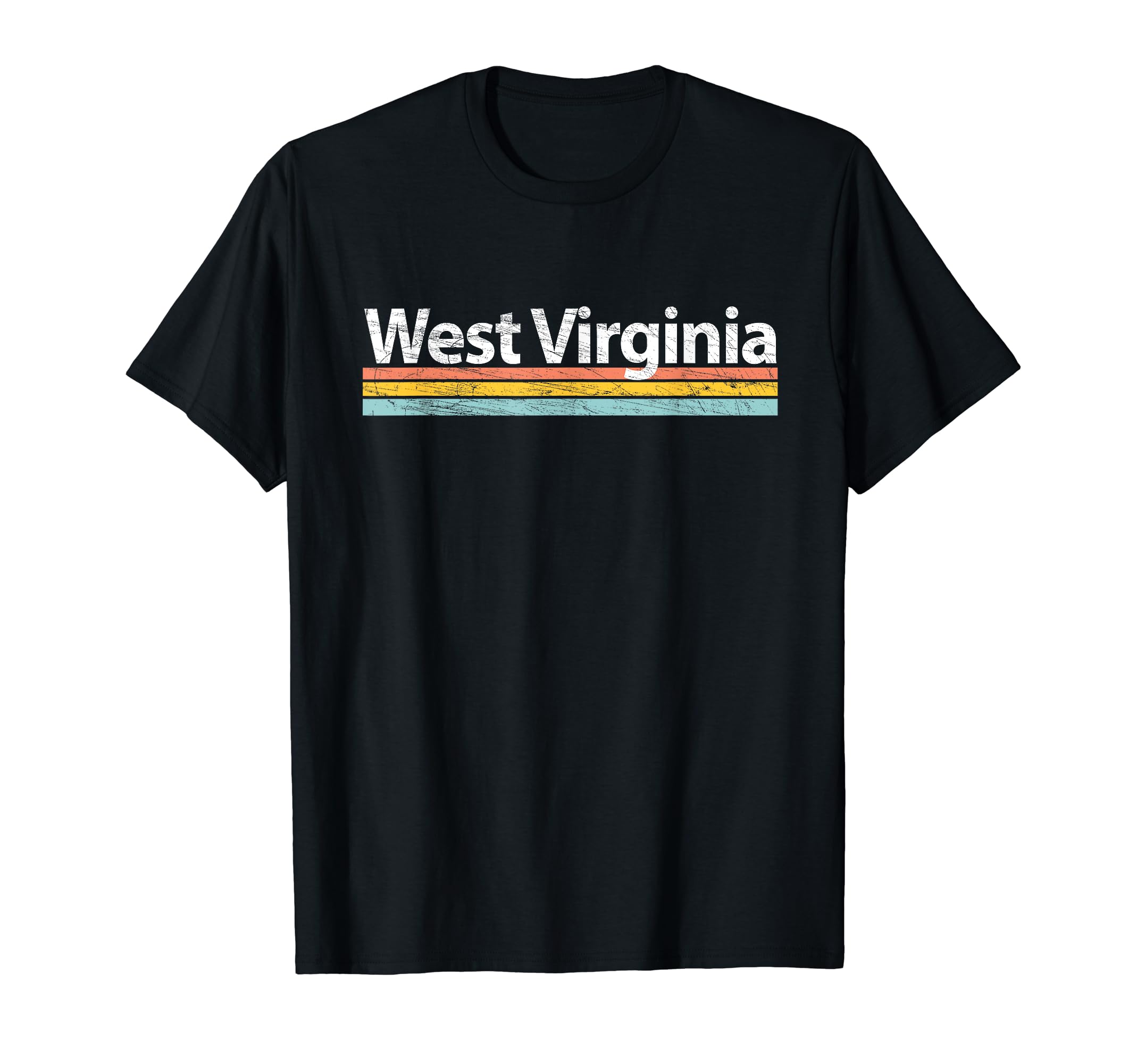 West Virginia Worn Stripes T-Shirt - Graphic Print for Adults - T-Shirt, Sweatshirt, Hoodie