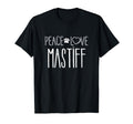 Peace Love Mastiff Mastiff T-Shirt - Aesthetic Graphic for Adults - T-Shirt, Sweatshirt, Hoodie