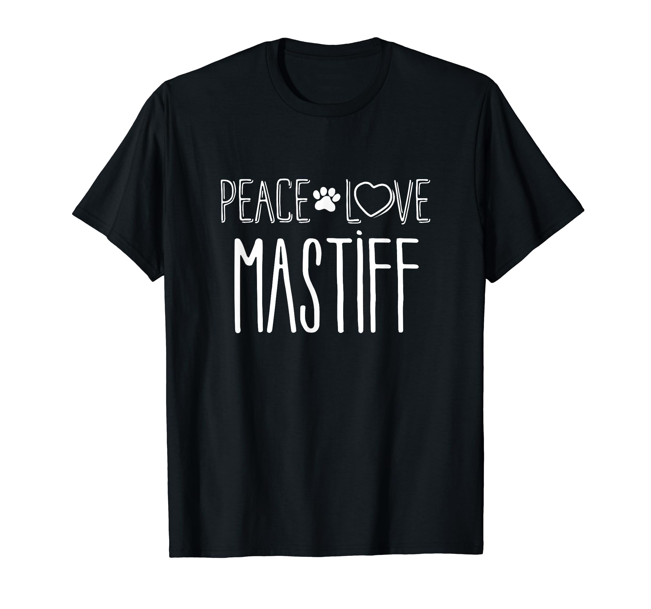 Peace Love Mastiff Mastiff T-Shirt - Aesthetic Graphic for Adults - T-Shirt, Sweatshirt, Hoodie
