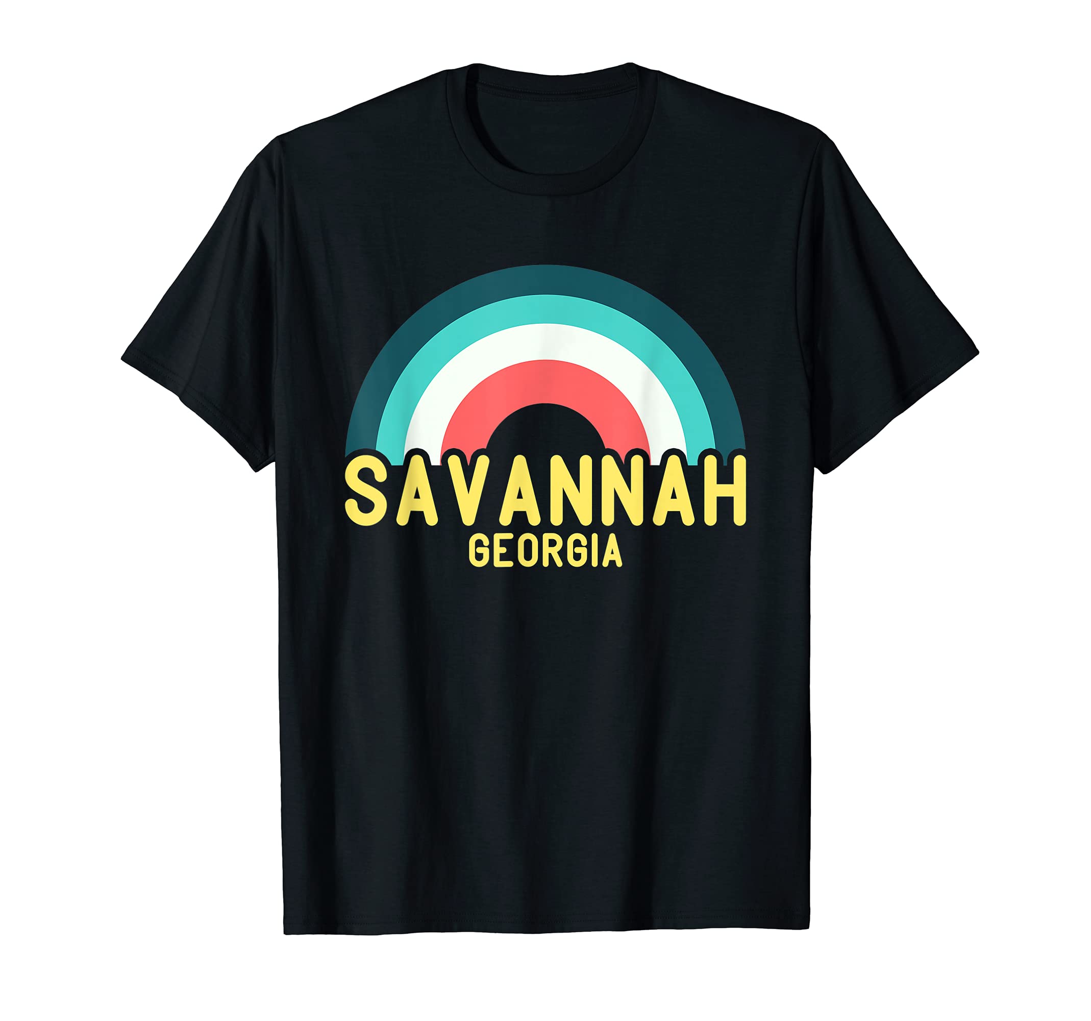 Savannah Georgia Rainbow T-Shirt - Minimalist Print Unisex - T-Shirt, Sweatshirt, Hoodie
