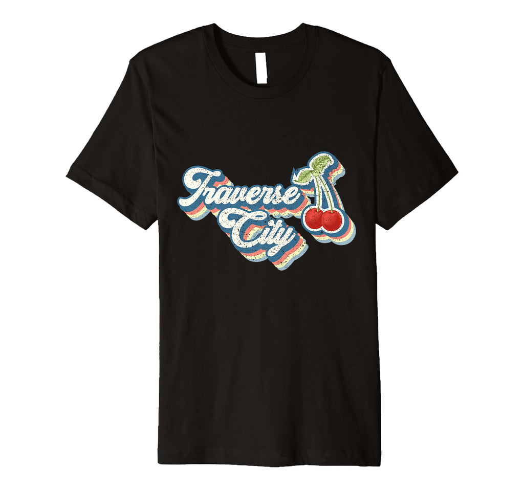 Traverse City 70S 80S Typography And Red T-Shirt - Custom Art Print Unisex - T-Shirt, Sweatshirt, Hoodie