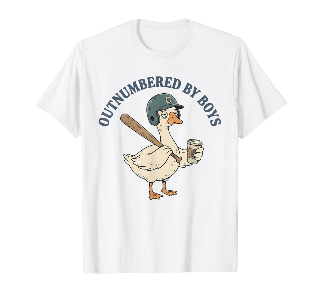 Outnumbered Baseball Mom Funny Goose T-Shirt - Fun Novelty Design Men Women - T-Shirt, Sweatshirt, Hoodie
